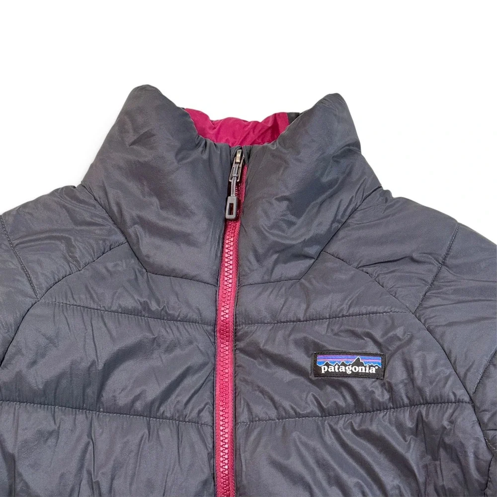 Patagonia Hyper Puff Jacket Womens Small Forge Gray Magenta Puffer 84405